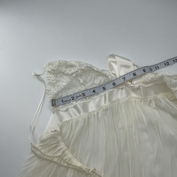 Victoria Secret Lingerie Babydoll Off White Lace Pleated Wireless Bridal XL - Picture 7 of 8